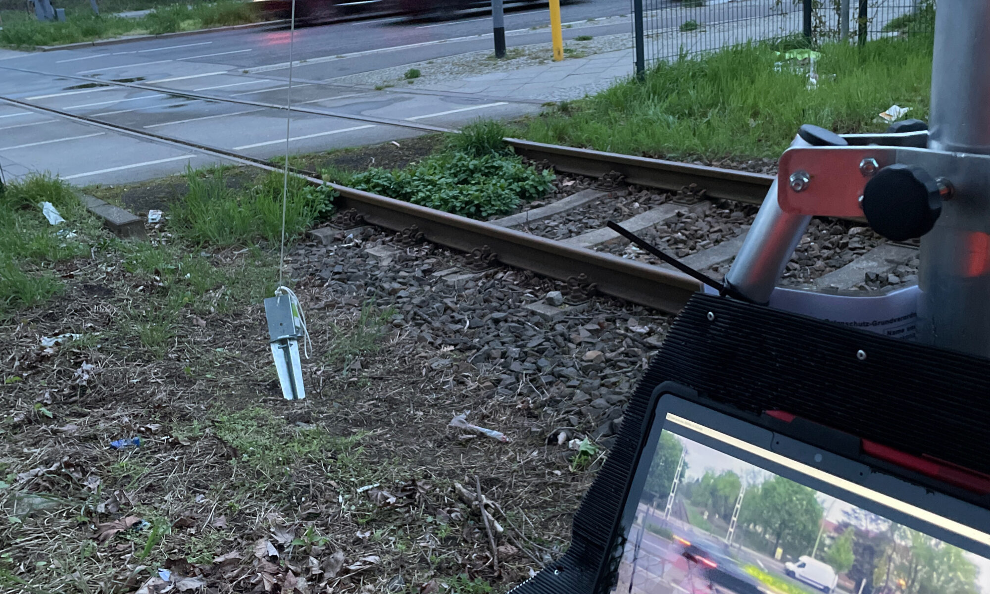 Verkehrszählung am Bahnügergang (BÜ) Falkenseer Chaussee mittels Videotechnik, Quelle: Bahnkonzept GmbH Deutschland, Dresden