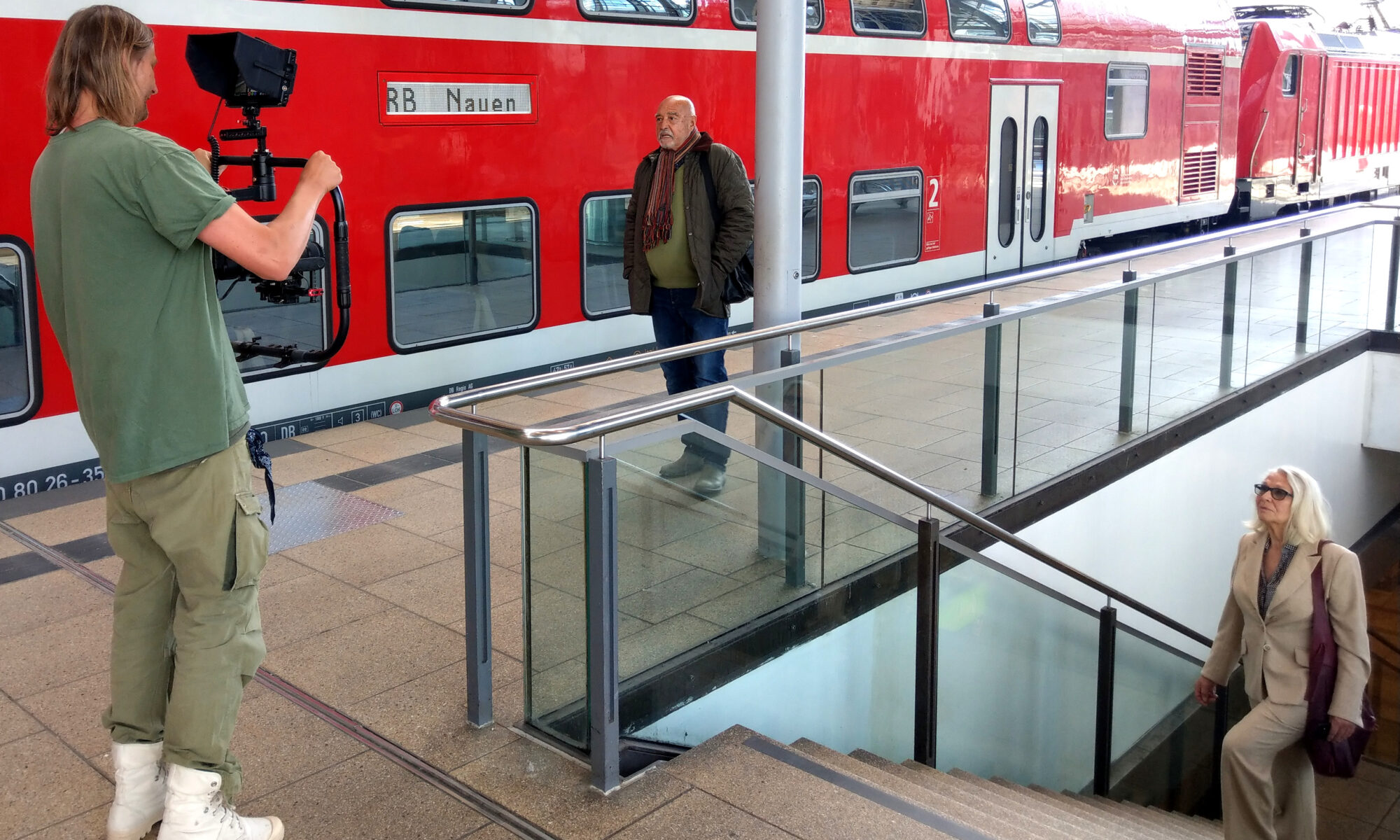 Aufnahmen für den Imagefilm auf dem Bahnhof Friedrichstraße