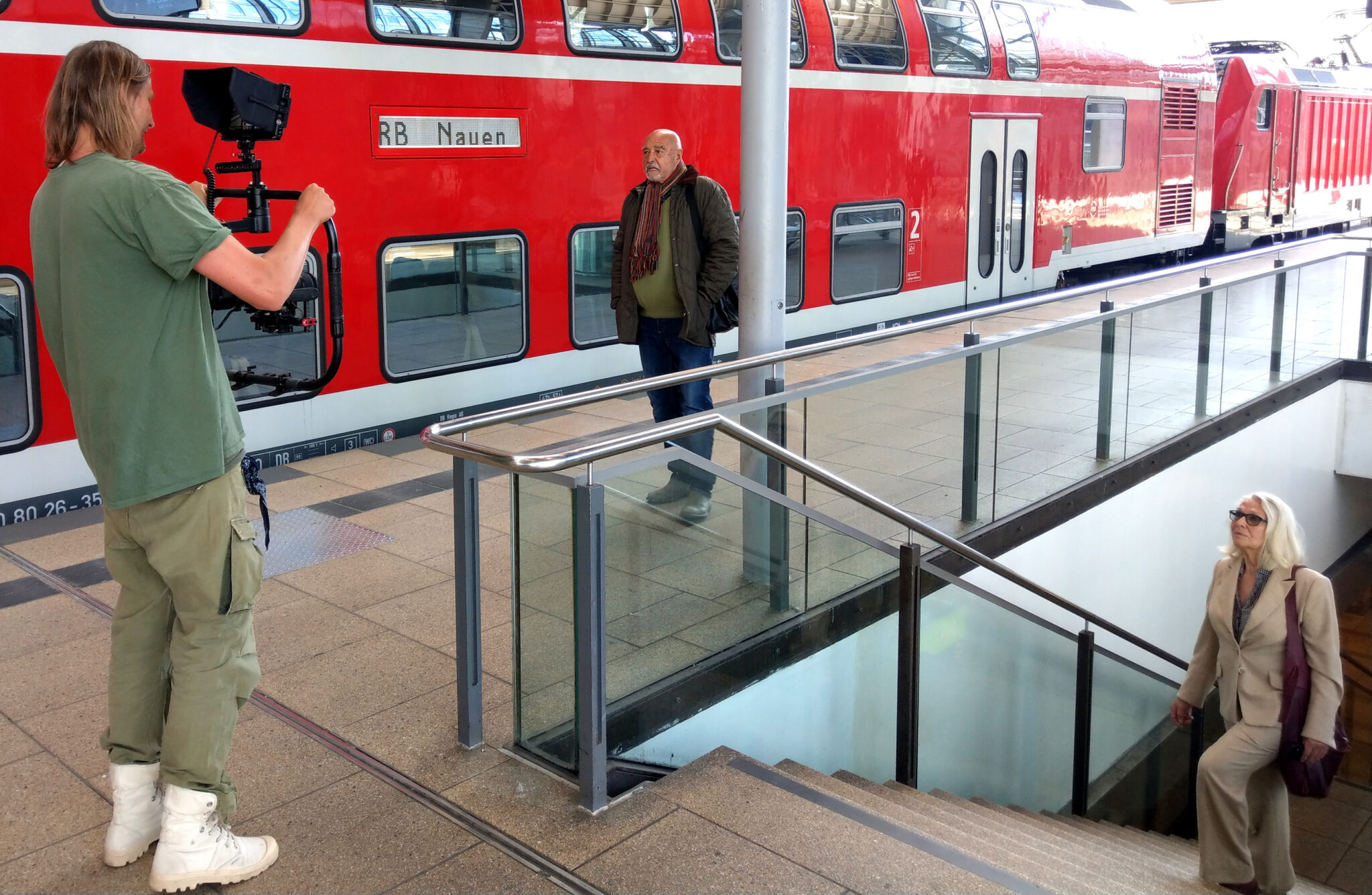 Aufnahmen für den Imagefilm auf dem Bahnhof Friedrichstraße